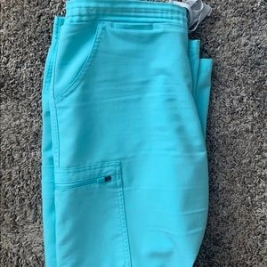 Aqua Blue Figs Yola Skinny Scrub Pants